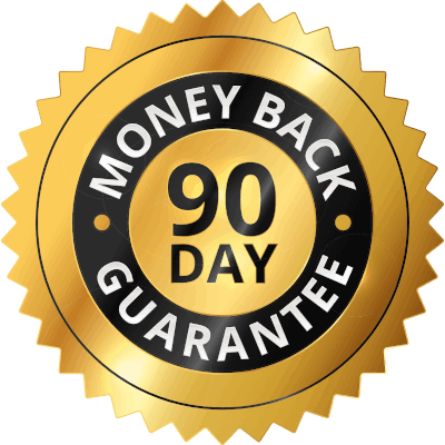 Gold 90-day money-back guarantee seal